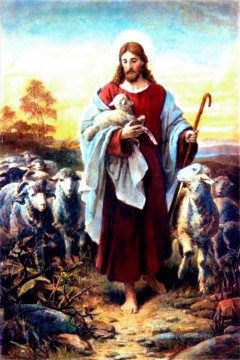 善き羊飼い ベルンハルト・プロックホルスト 宗教的キリスト教徒 Oil Paintings